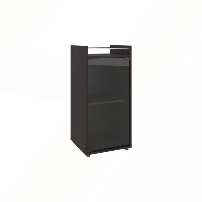 Theba Minibar Cabinet with Two Doors and Open Shelf for Modern Bar Storage