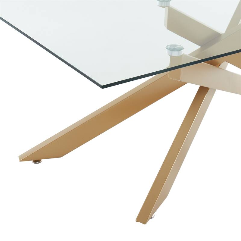 Modern and contemporary Rectangular Coffee Table With Glass Top