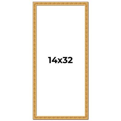 14x32 Frame Gold Real Wood Picture Frame Width 1 inches | Interior