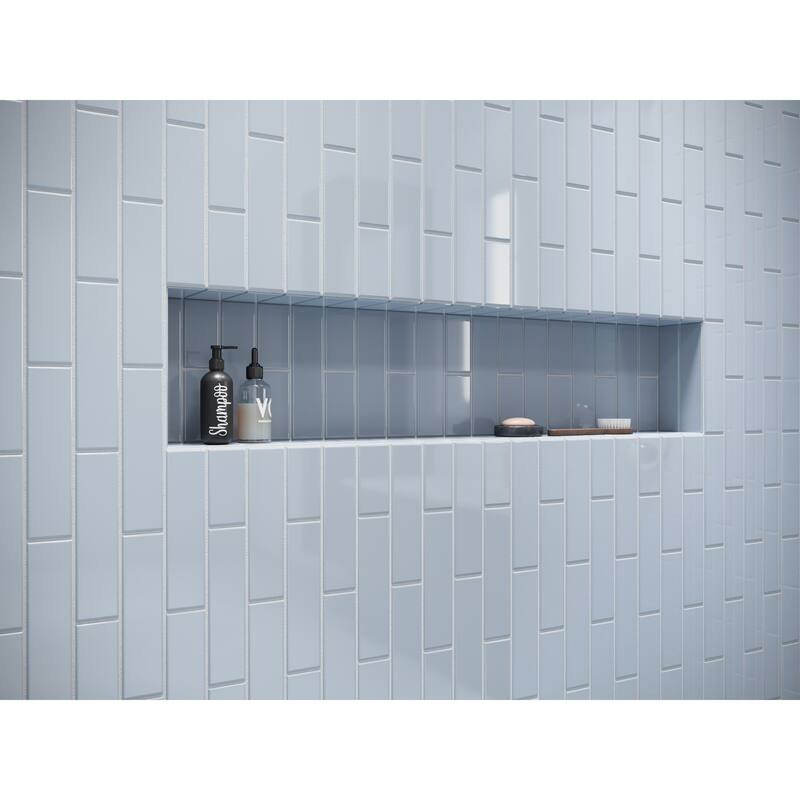 2 in. x 8 in. Glass Subway Wall Tile
