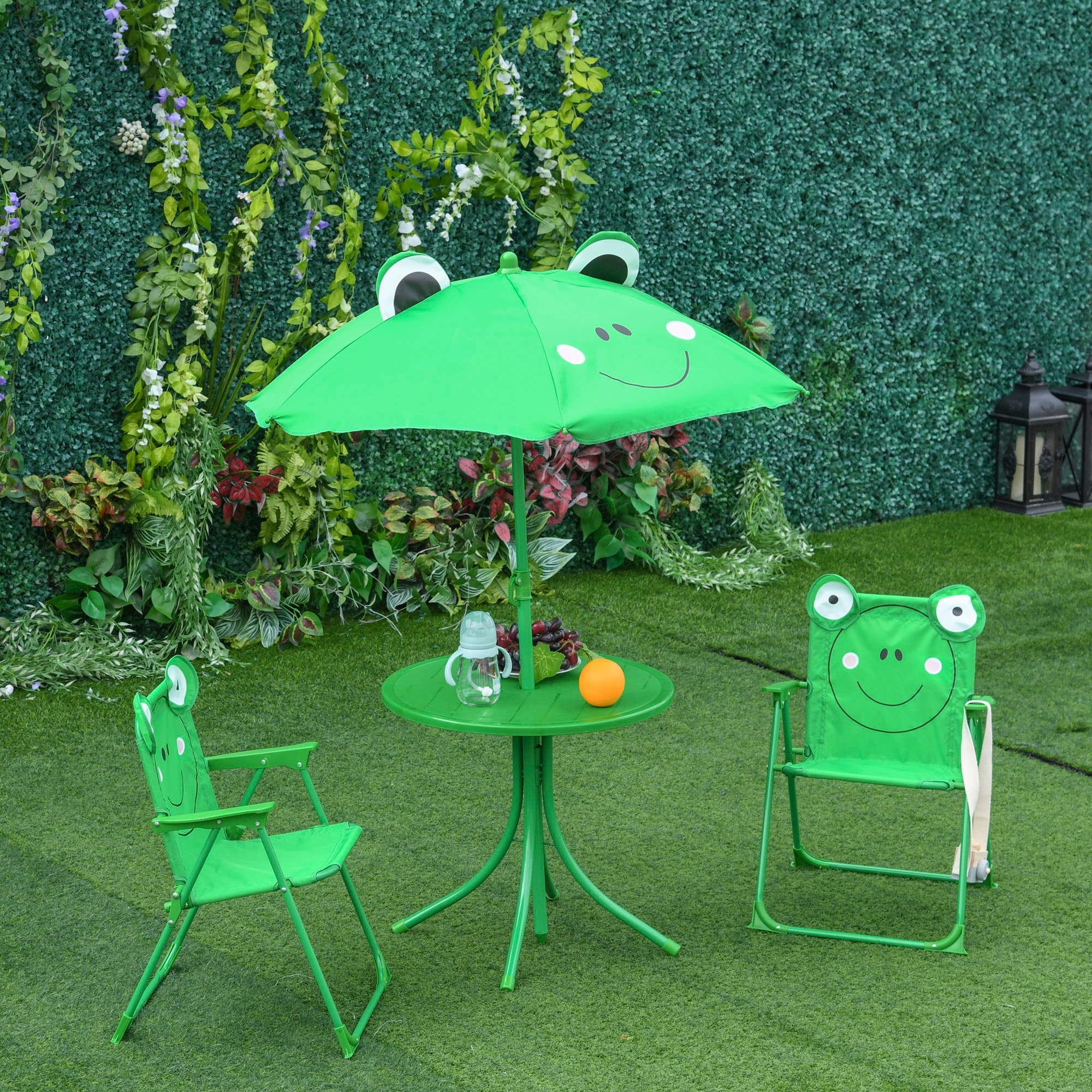 Childrens table and chair set with umbrella 2025