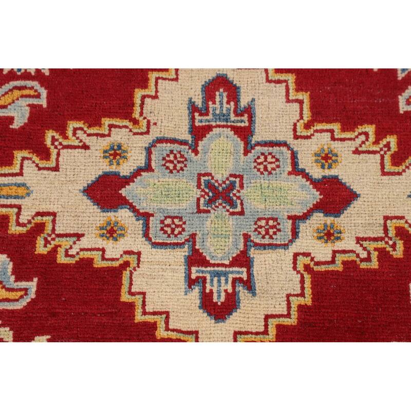 Traditional Red Kazak Accent Rug Hand-Knotted Wool Carpet - 3'5" x 5'1"
