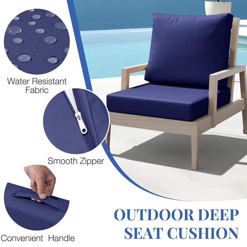 24''x24'' Outdoor Patio Seat Cushion Set with Removable Cover