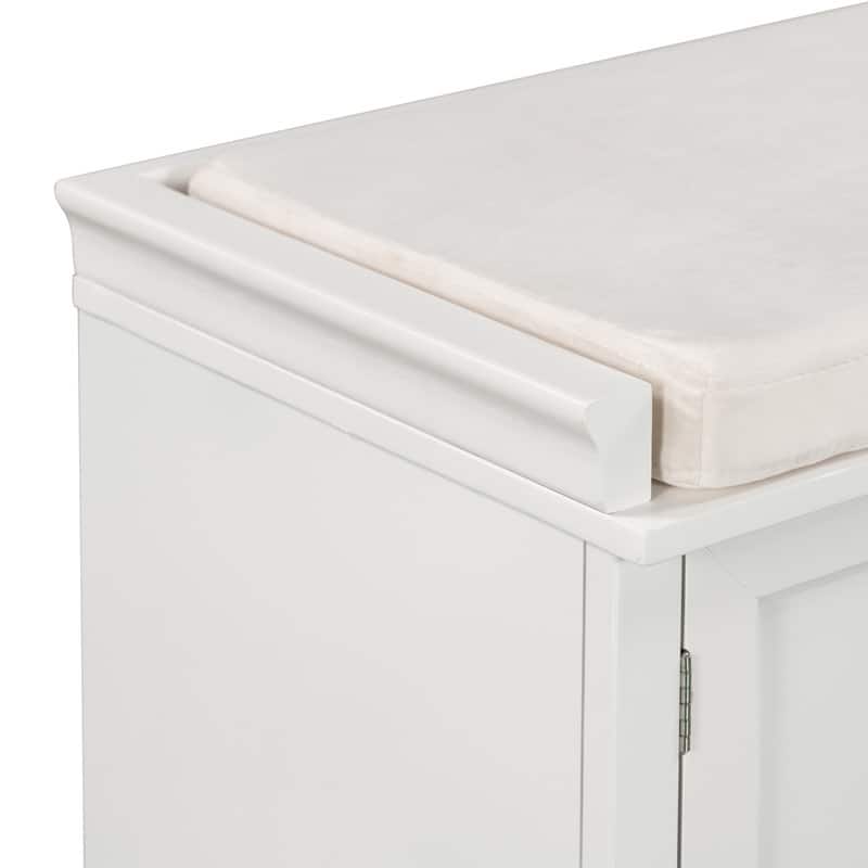 Storage Bench with 2 Drawers and 2 Cabinets