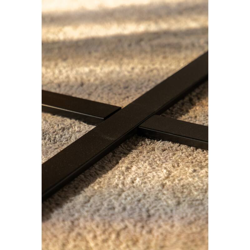 Modern Retro Splicing Round Coffee Table with Cross Legs