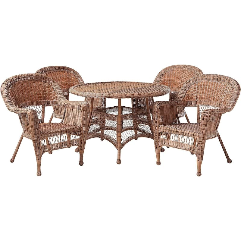 Outdoor Dining Set 5 Piece Patio Table & Chairs Comfort Classic Design