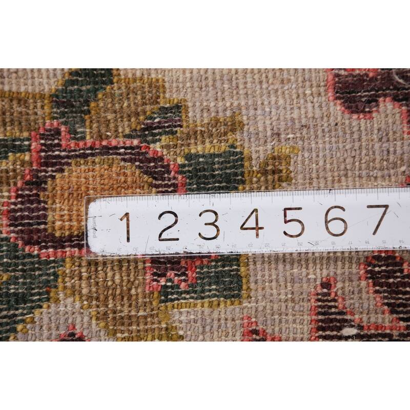 Hand Knotted Oriental 100% Wool Carpet Transitional All-Over Pink Oushak Area Rug - 9' 9'' X 8' 0''