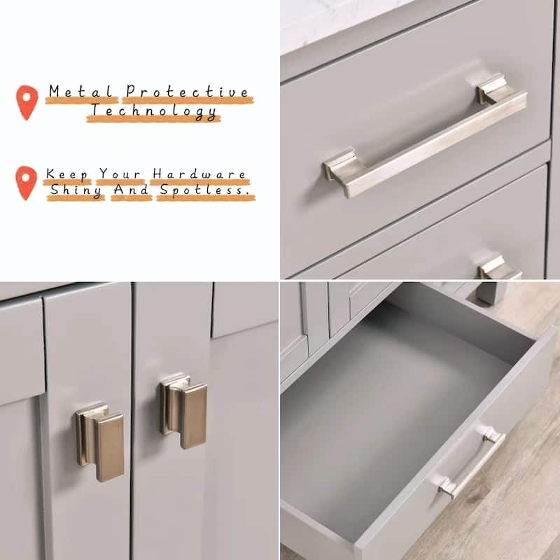 Prismosaic 48 in. Lunar Gray Vanity with Countertop & Splash, Single Sink