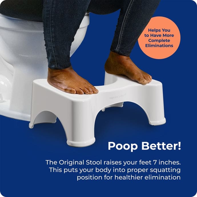 Squatty Potty The Original Bathroom Toilet Stool, 7 Inch Height, White
