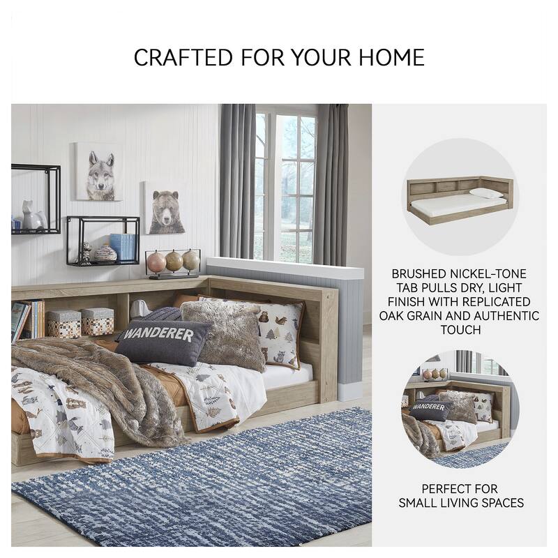 Oliah Natural Bookcase Storage Bed