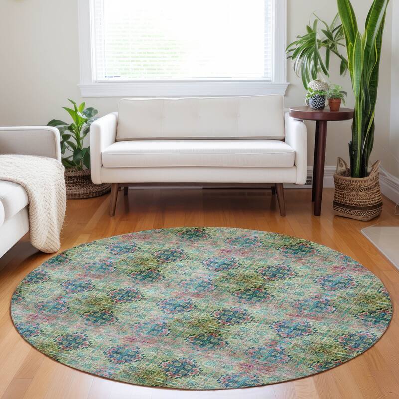 Alnalu Botanic Elegance Weather Resistant Versatile Elegance Runner Outdoor Rug
