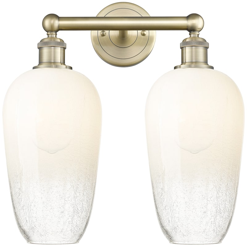 Innovations Lighting 616-2W-18-16 Brookhaven Flute Vanity Brookhaven - Antique Brass / Opal