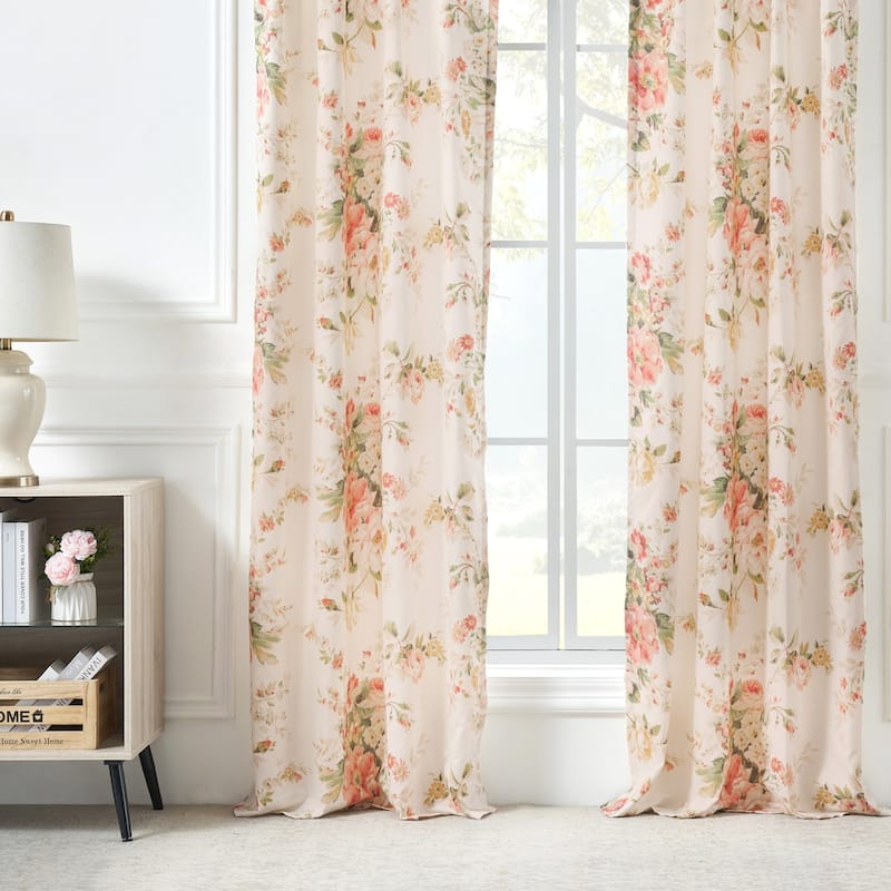 Greenland Home Fashions Grace Extra Wide Curtains - 84-inch Farmhouse Floral Curtain Panels (Set of 2)