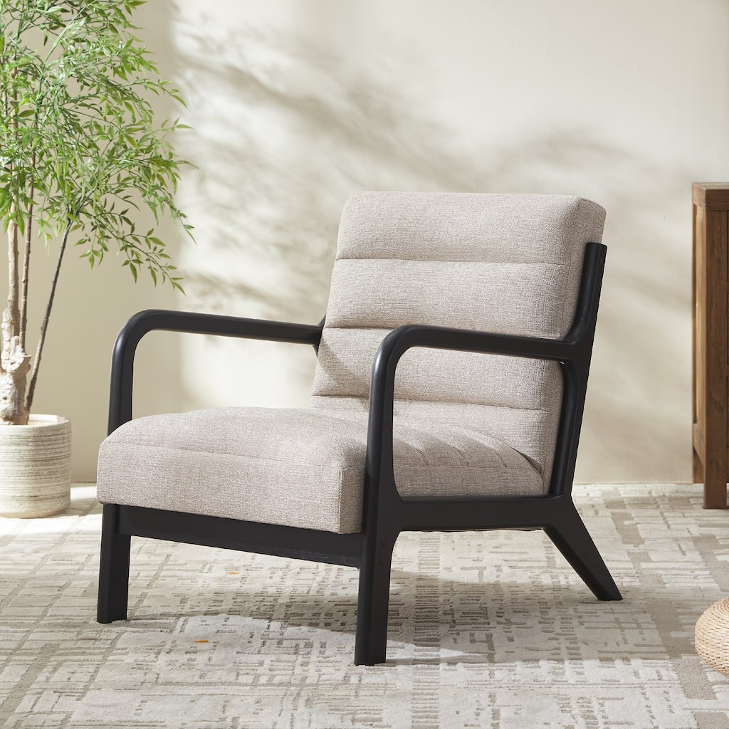 Accent Chair,Upholstered Reading Armchair with Solid Wood Frame
