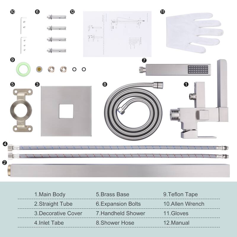 WOWOW Single Handle Freestanding Bathtub Faucet with Handheld Shower