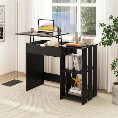 Modern Computer Desk w/ Lift Top Space Saving Study Writing Desk
