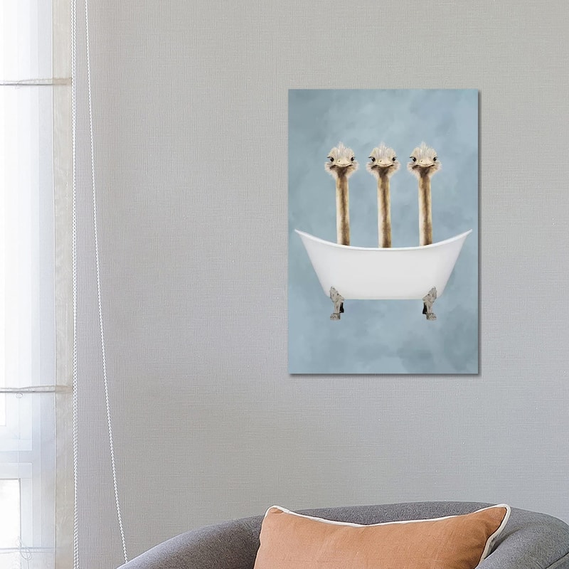 iCanvas "Ostriches In Bathtub" by Coco de Paris Canvas Print - 26x18x1.5