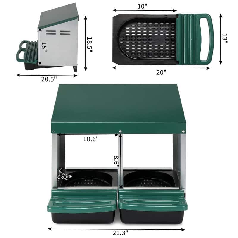 Single Roll Out Chicken Nesting Box with Plastic Basket Egg Nest Box Chicken Laying Box