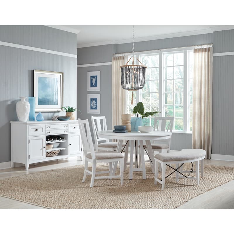 Magnussen Home Heron Cove Chalk White And Dovetail Grey Buffet - 66''W x 19''D x 36''H