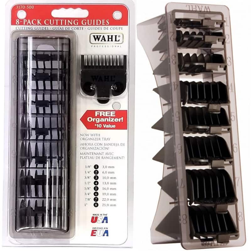 Wahl 8 Pack Cutting Guides with Organizer - Black #3170-500 - White - White