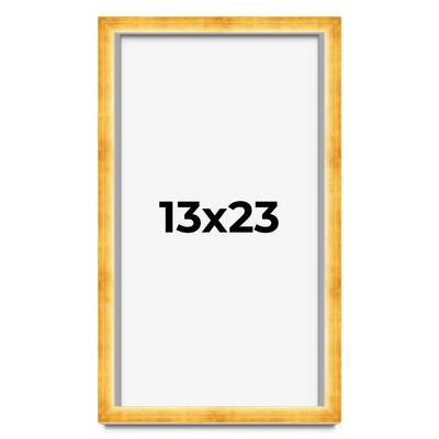 13x23 Shadow Box Frame Gold | 1.625 Inches Deep Real Wood Traditional