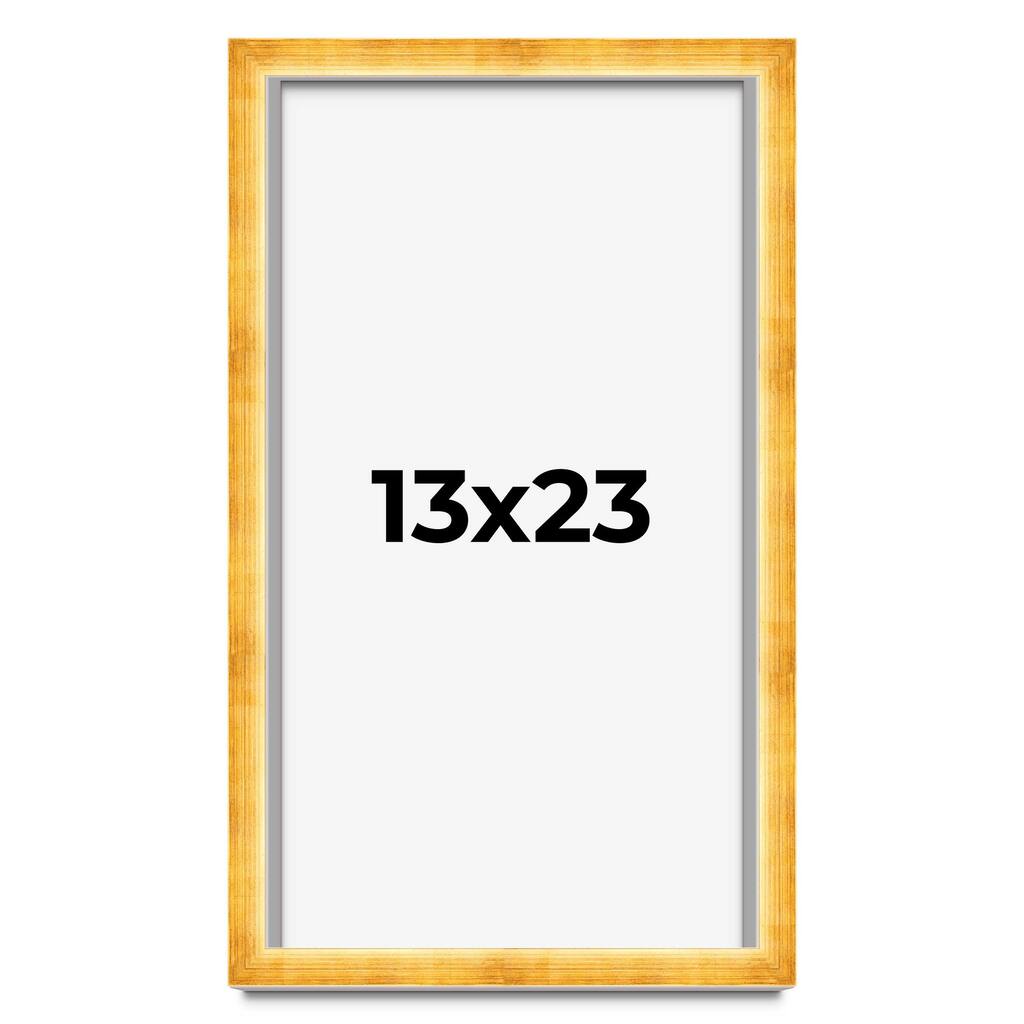 13x23 Shadow Box Frame Gold | 1.625 Inches Deep Real Wood Traditional