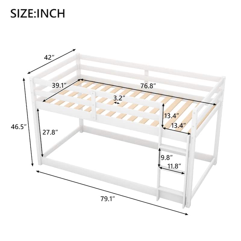 Floor Bunk Bed with Ladder