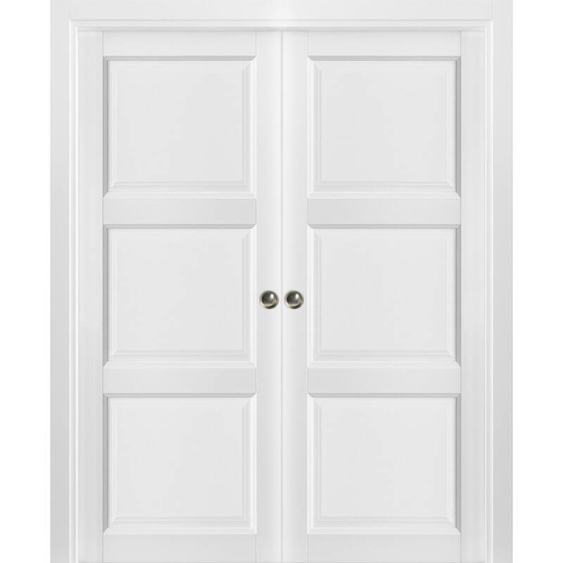 Sliding French Double Pocket Doors / Lucia 2661 White