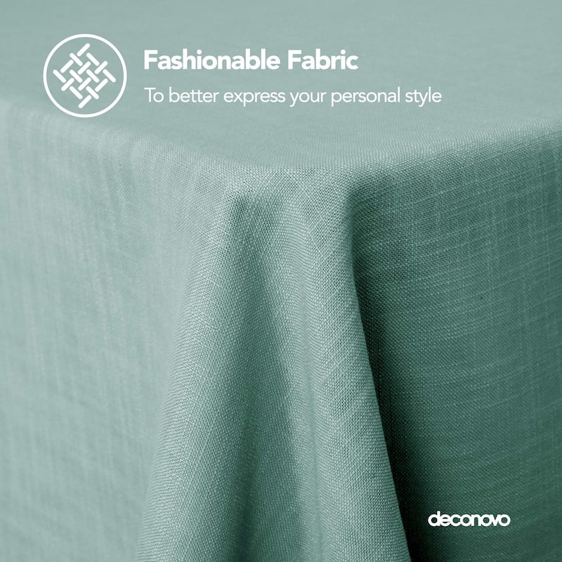 Tablecloth Solid Faux Linen Water Resistant Table Cover