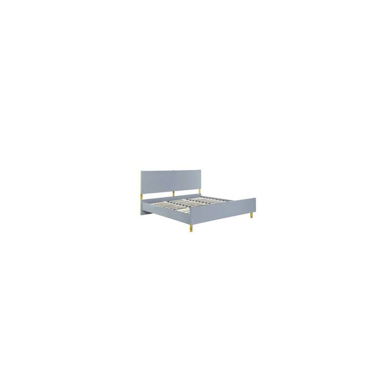 King Size Bed - Modern Gray Gloss Bedroom Furniture - Tuscan Temptations