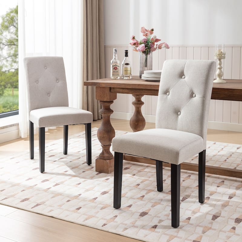 Upholstered Dining Chairs Set of 2/4/6 Modern Dining Chairs with Solid Wood Legs and High Back Dining Room Chairs