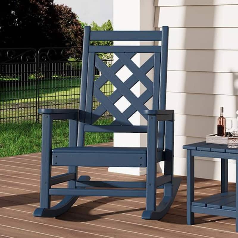 Patio Adirondack Outdoor Rocking Chair, Fire Pit Chair for Porch, Deck, Lawn - N/A