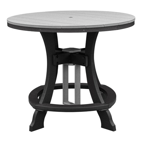 OS Home and Office Model Counter Height Round Table in Light Gray with Black Base