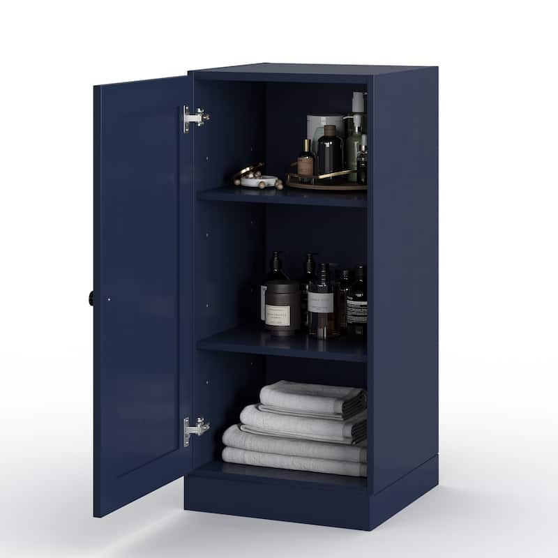 Palace Imports 100% Solid Wood 16.5" Bathroom Storage Cabinet with Shaker Door and Adjustable Shelves - Navy