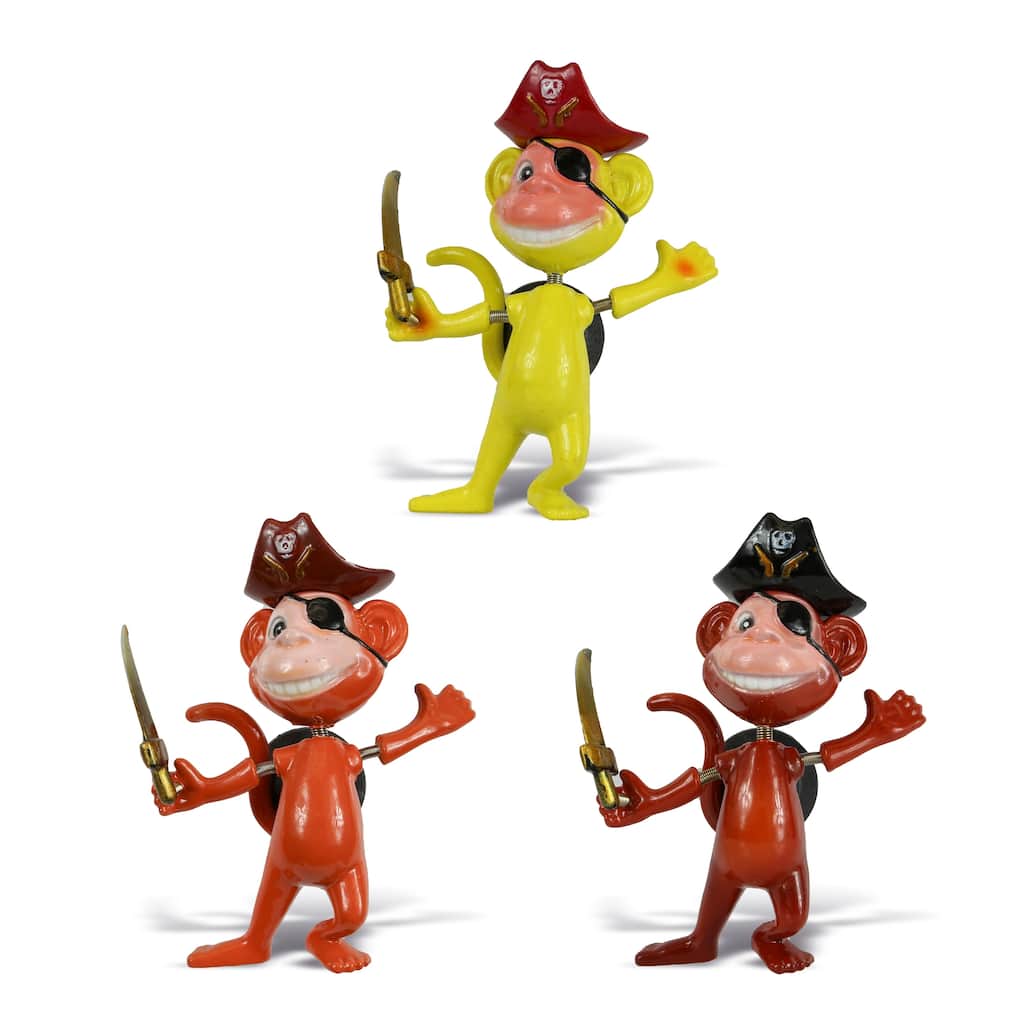 CoTa Global Monkey Pirate Refrigerator Bobble Magnets - Set of 3 - ‎5.6 x 3.75 x 1.6 inches