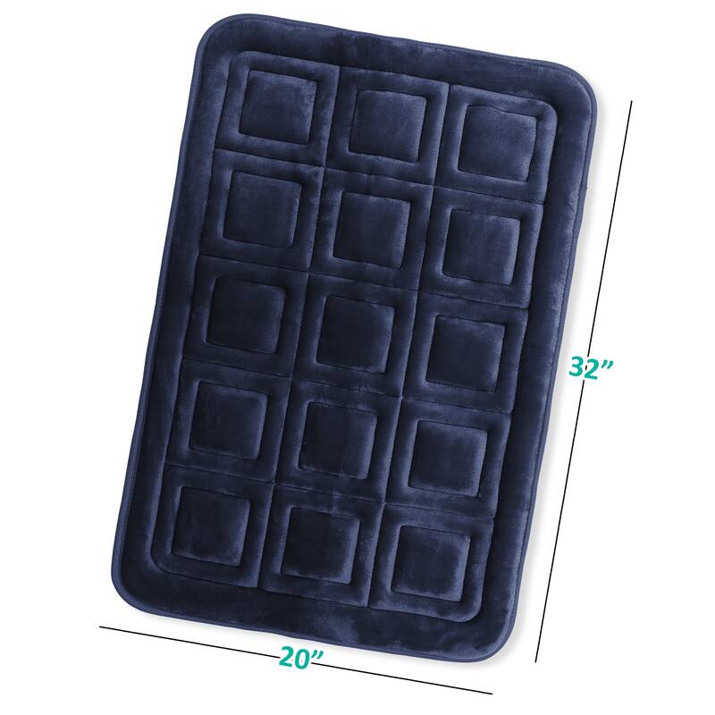 Clara Clark Ultra Soft Non Slip and Absorbent Bath Rug - Waffled Velvet Memory Foam Bath Mat