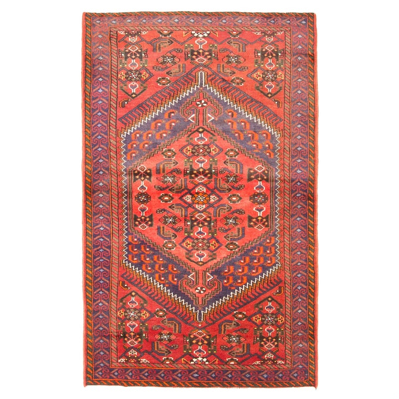 ECARPETGALLERY Hand-knotted Andelz Red Wool Rug - 4'2 x 6'7