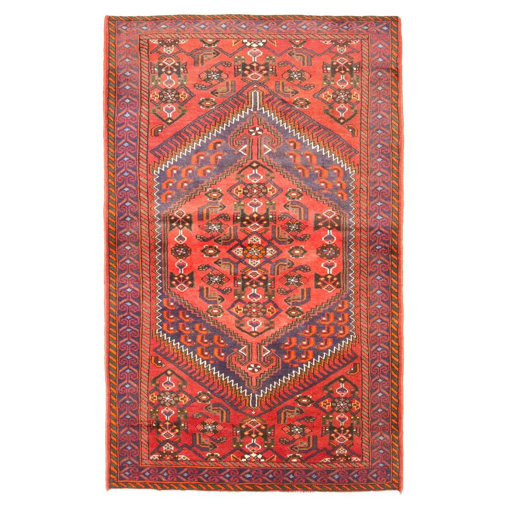 ECARPETGALLERY Hand-knotted Andelz Red Wool Rug - 4'2 x 6'7