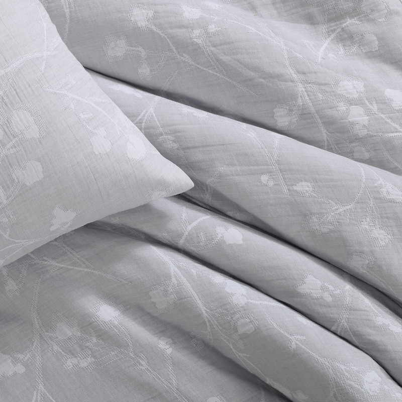 Calvin Klein Umbra Floral Cotton Grey Comforter Set