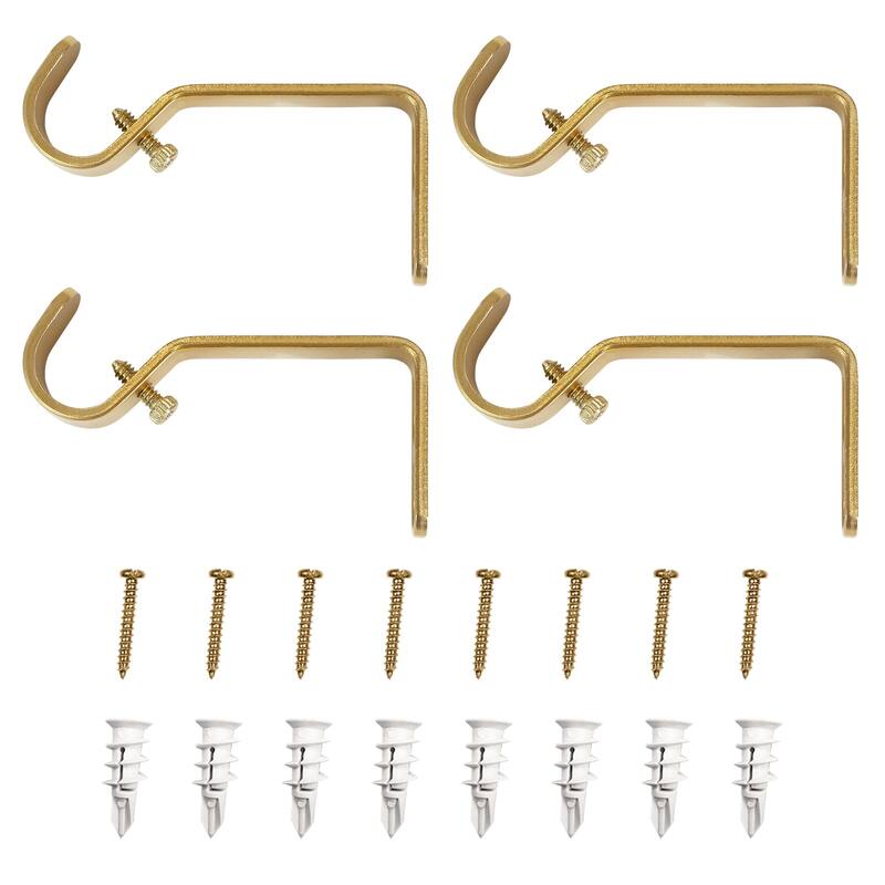 Lumi Home Furnishings Non-Adjustable Single Curtain Rod Brackets 3/4 in. (4-Piece)