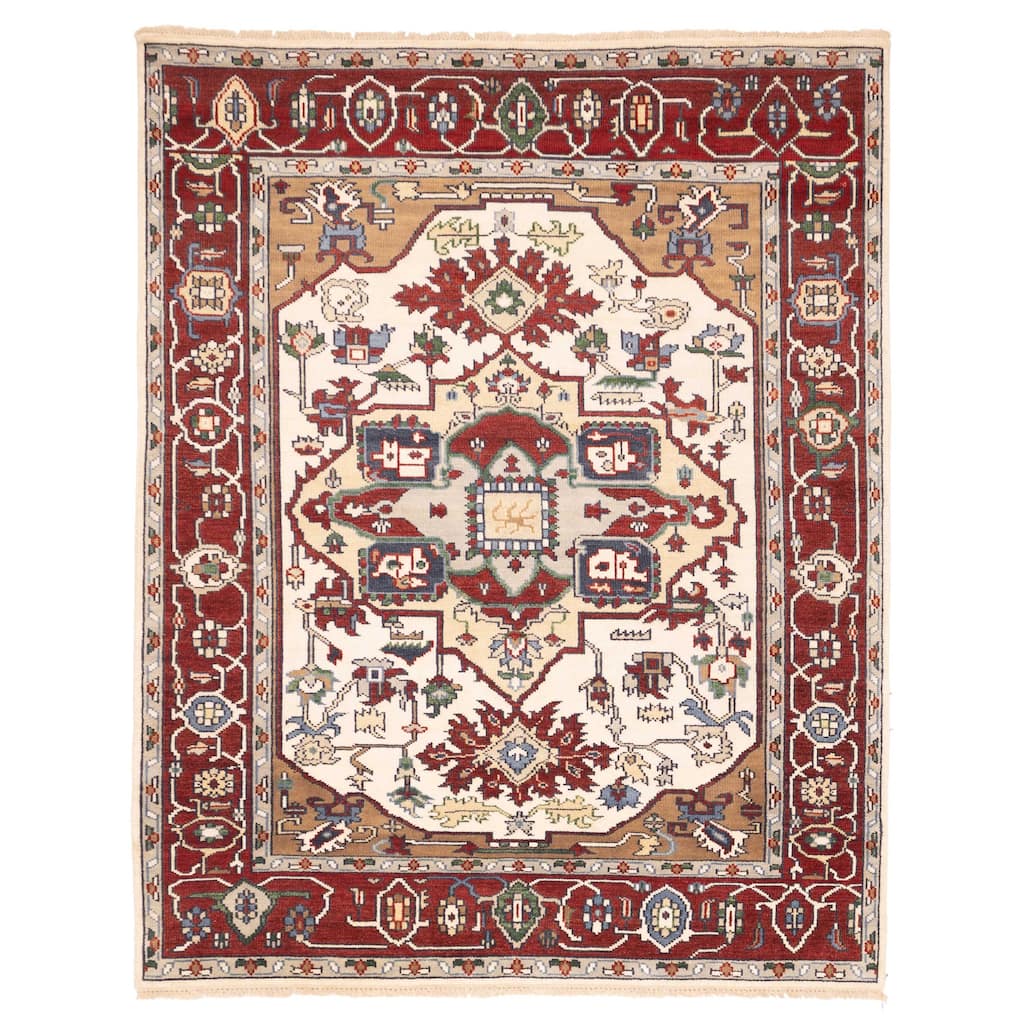 ECARPETGALLERY Hand-knotted Jules Serapi Cream Wool Rug - 7'10 x 9'11
