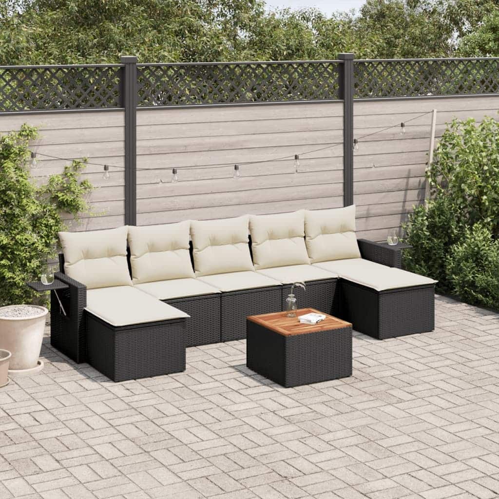 vidaXL Garden Sofa Set Black PE Rattan Large Modular Garden Sofa Set - 21.7 x 21.7 x 14.6