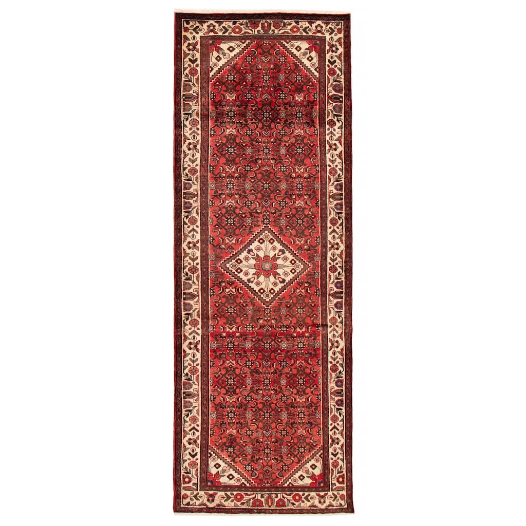 ECARPETGALLERY Hand-knotted Andelz Red Wool Rug - 3'8 x 10'3