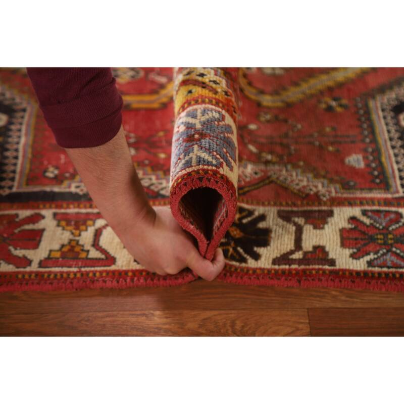 Vegetable Dye Shiraz Persian Antique Rug Hand-knotted Wool Carpet - 3'10"x 5'6"