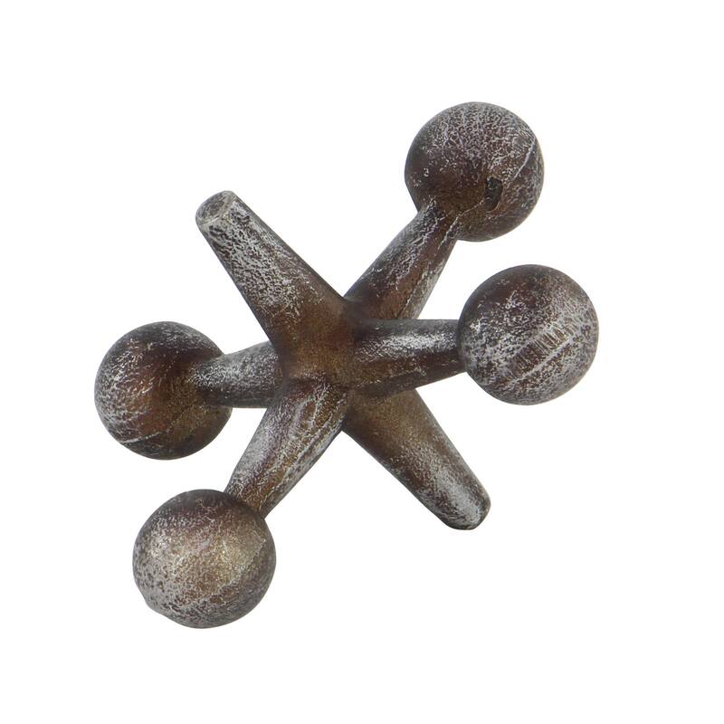 Metal Jack Sculpture - Set of 3 - CosmoLiving by Cosmopolitan - Bronze or Silver or Gray