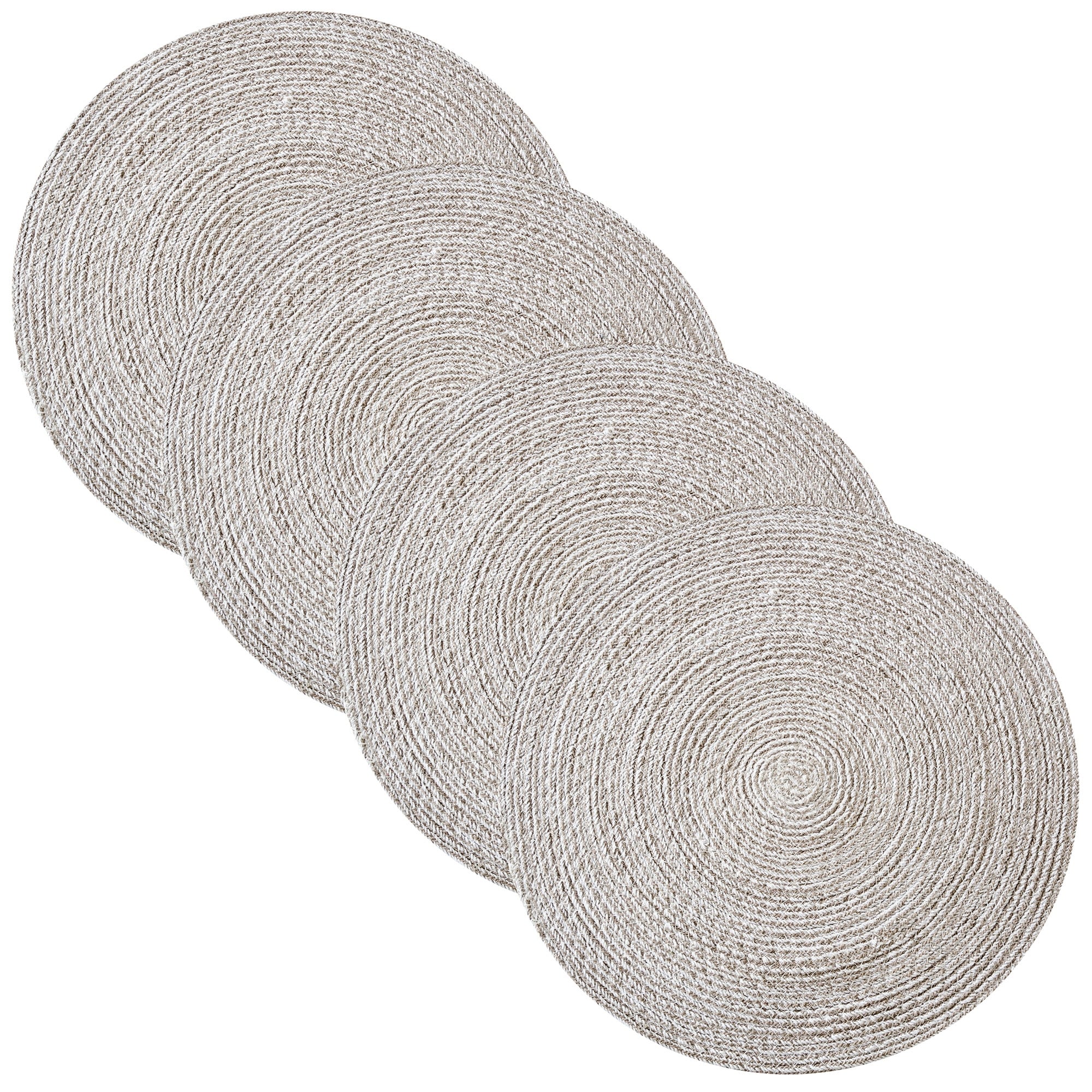 Sweet Home Collection Two Tone Cotton 15" Round Woven Placemats Sets (Set of 4 or 6)