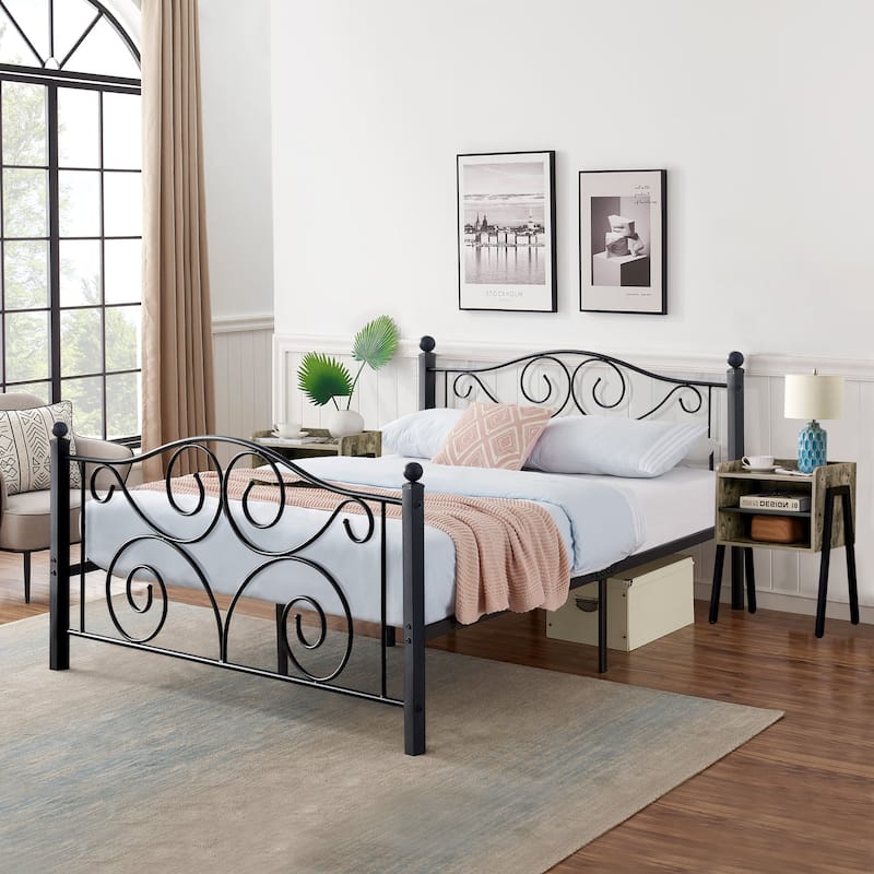 Taomika 3-Pieces Bedroom Sets with Black Bed Frame