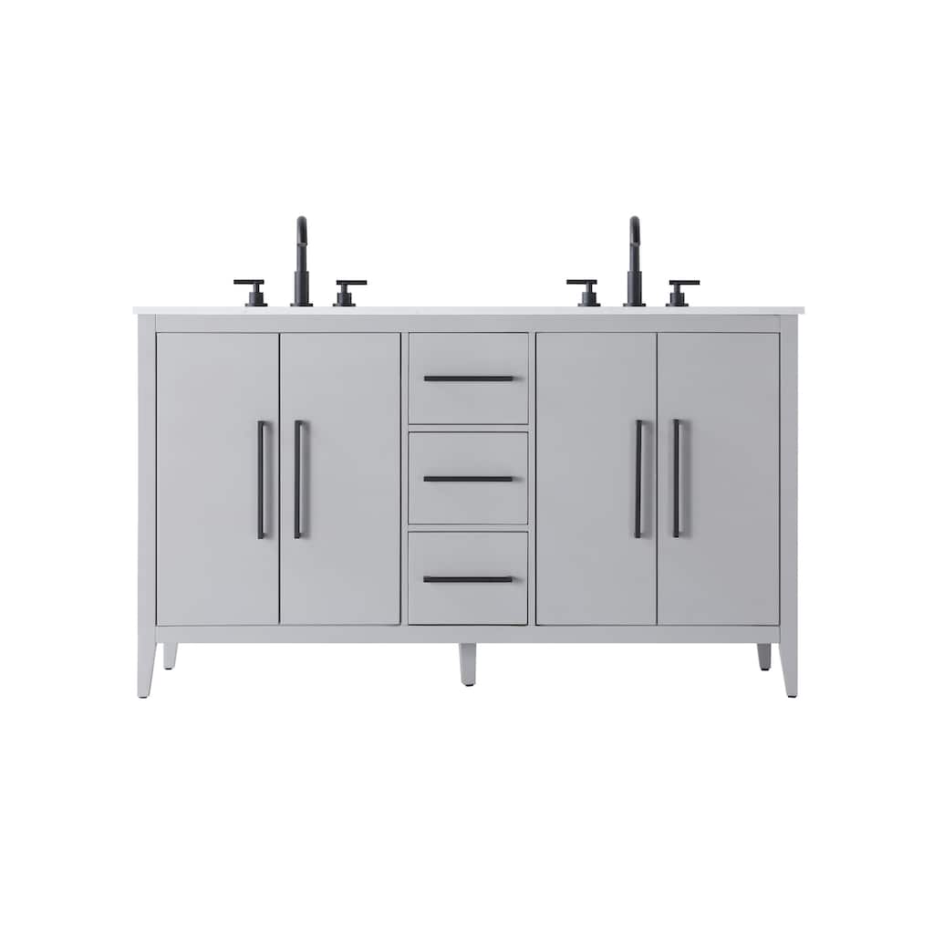 Elegant Lighting VF29360D Millie 60" Free Standing Double Basin Vanity