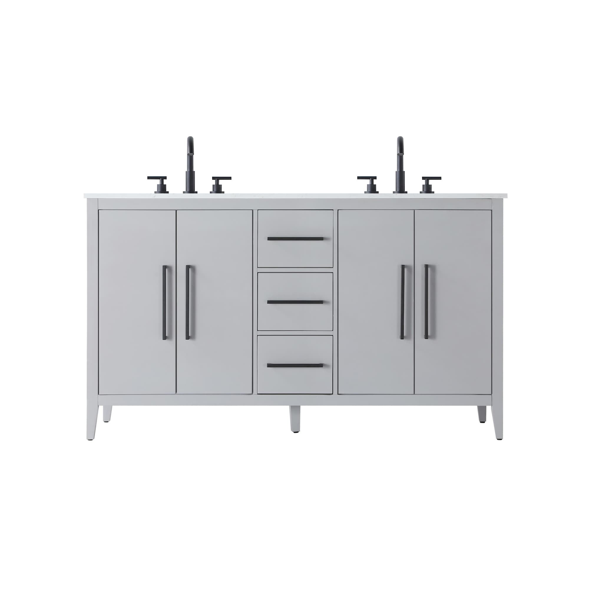 Elegant Lighting VF29360D Millie 60" Free Standing Double Basin Vanity