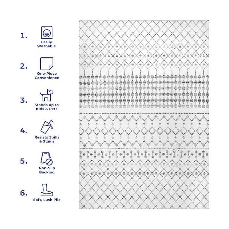 Nuloom Moroccan Blythe SpinClean Machine Washable Area Rug